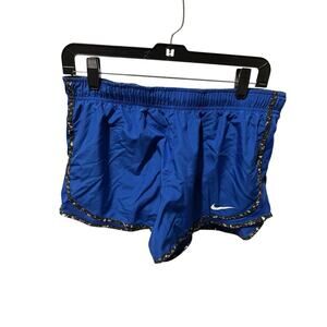 Nike Dri-FIT Women’s Running Shorts – Blue with Patterned Trim – Size Large